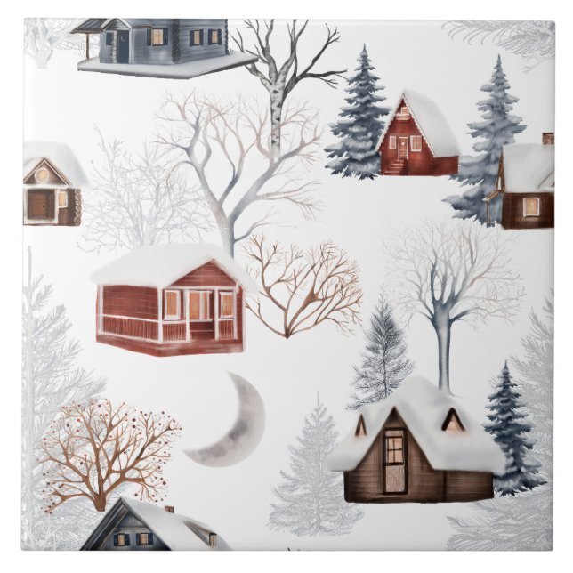 Winter Woodland Pattern  Tile (Front)