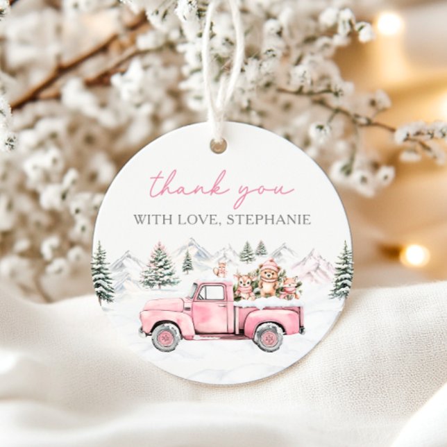 Winter Woodland Pink Favour Tags (Creator Uploaded)