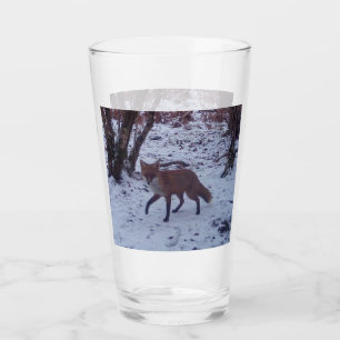Winter Woodland Red Fox In Snow Peaceful Scene Glass