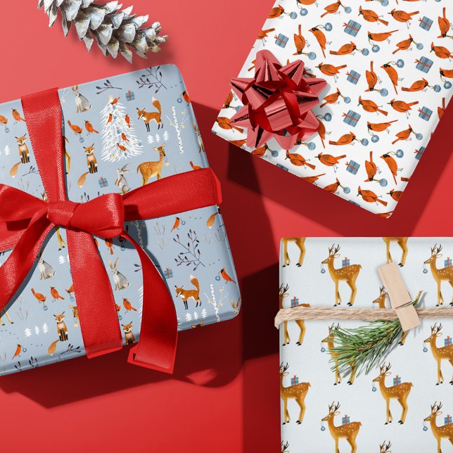 Winter Woodland Rustic Christmas Animal Wrapping Paper Sheet (Winter Woodland Rustic Christmas Animal Wrapping Paper Sheets)