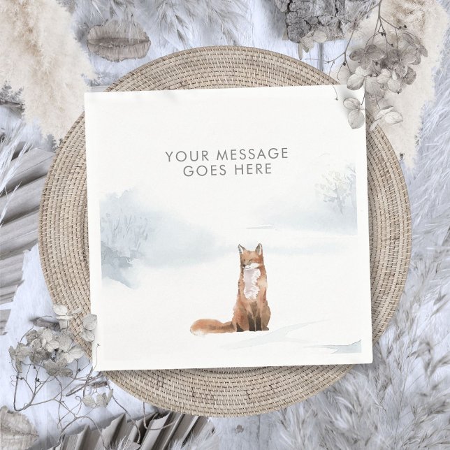 Winter Woodland Scene Fox Christmas Holidays Napkin (Winter Woodland Scene Fox Christmas Holidays Napkins)
