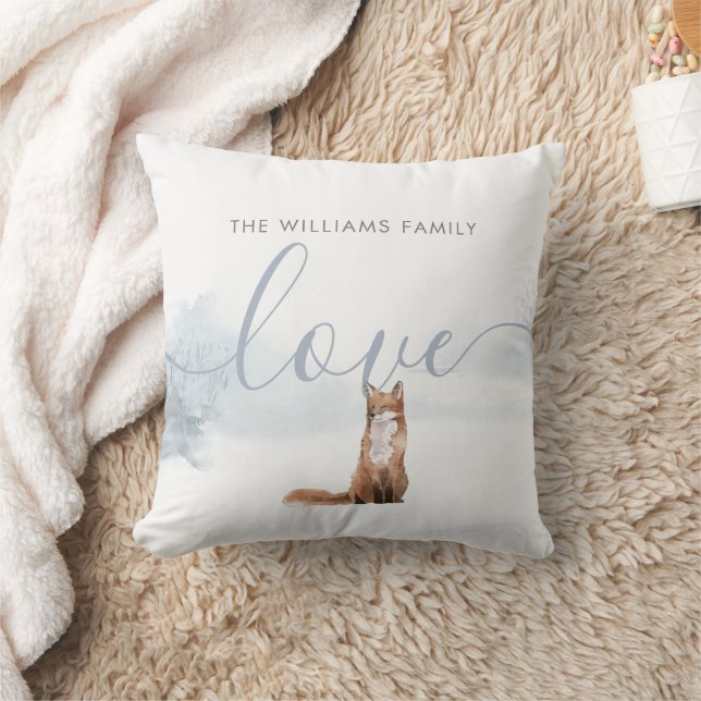 Winter Woodland Scene Fox Cushion (Blanket)