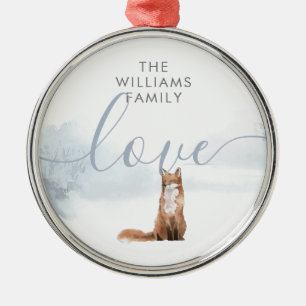 Winter Woodland Scene Fox Metal Tree Decoration