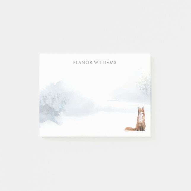 Winter Woodland Scene Fox Post-it Notes (Front)