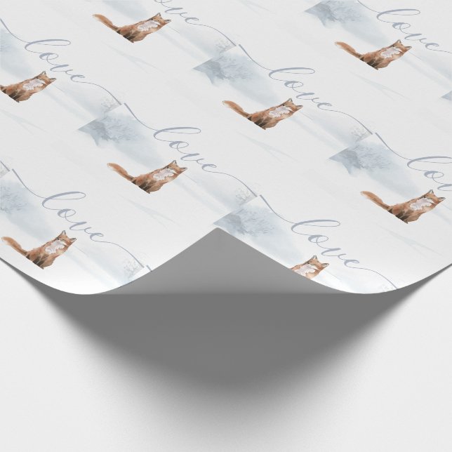 Winter Woodland Scene Fox Wrapping Paper (Corner)