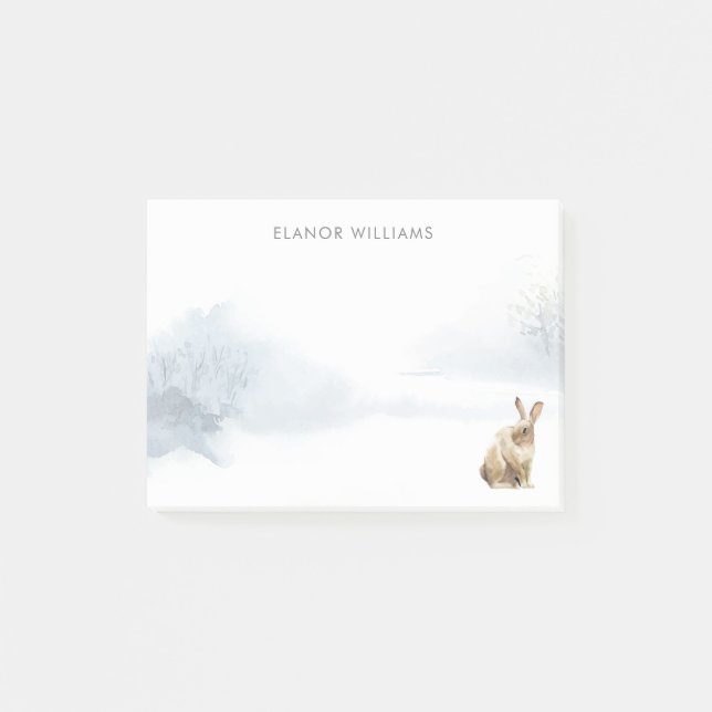 Winter Woodland Scene Hare Post-it Notes (Front)