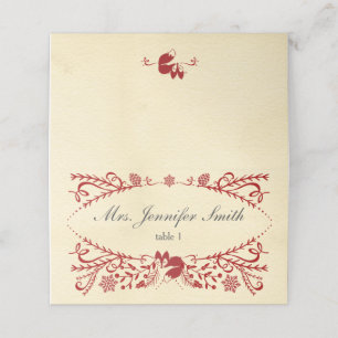 Winter Woodland Sleeping Fox Christmas Place Card