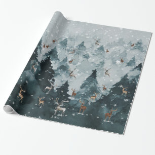 Winter Woodland Stag Deer Forest Wilderness Wrapping Paper