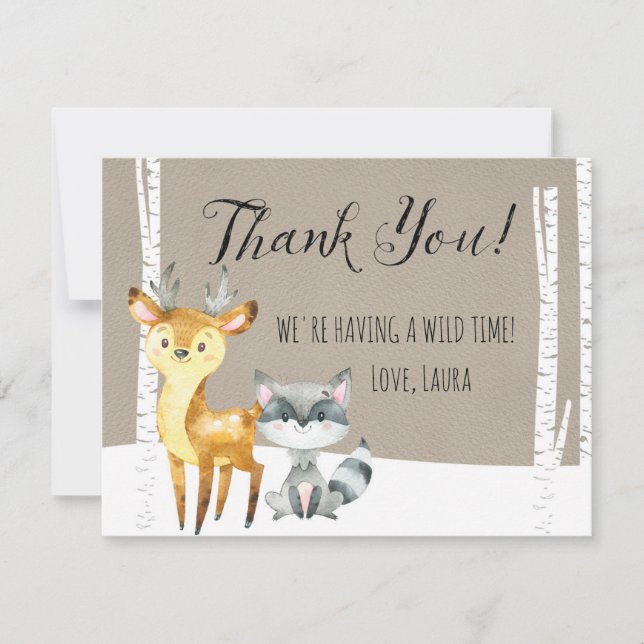 Winter Woodland Thank You Card (Front)