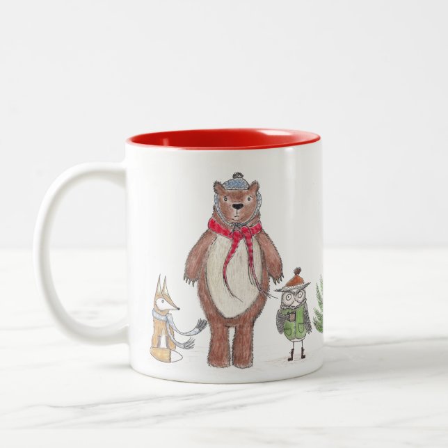 Winter Woodland Two-Tone Coffee Mug (Left)