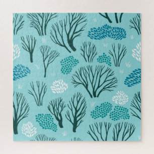 Winter Woodland: Vintage Seamless Jigsaw Puzzle