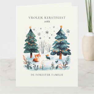 Winter Woodland Vrolijk Kerstfeest Greeting Card