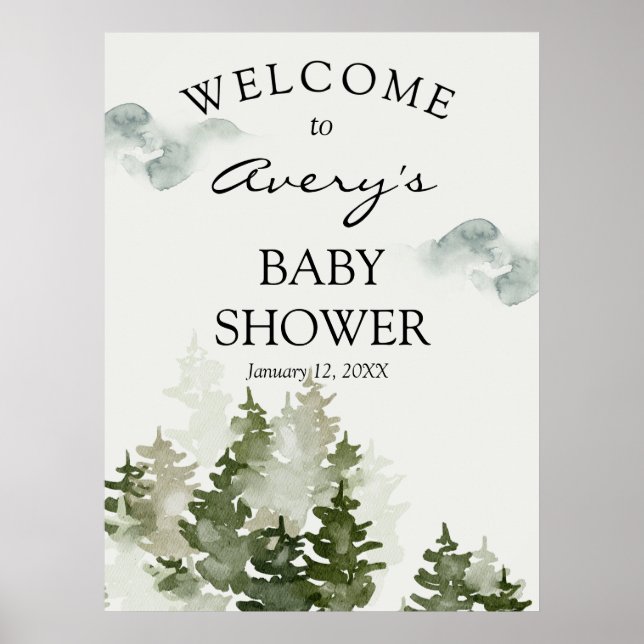 Winter Woodland Welcome Sign Poster (Front)