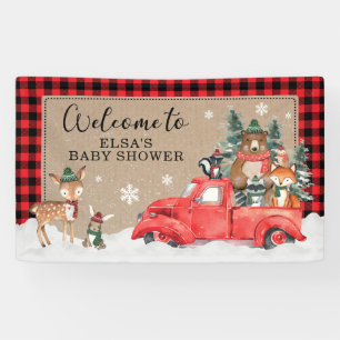Winter Woodland Wonderland Baby Shower Welcome Banner