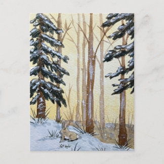 Winter Woodland Wonderland Holiday Postcard