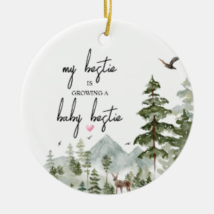 Winter Woodlands Pregnancy Gift For Best Friend Ceramic Tree Decoration