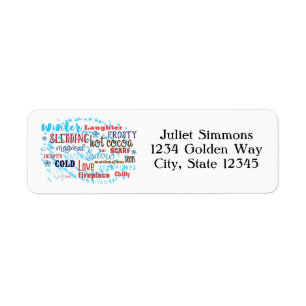 Winter Words Typography Fun Address Labels