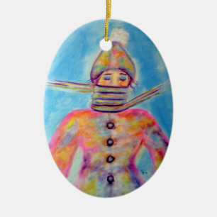 "Winter Wrapping" Art Ceramic Tree Decoration