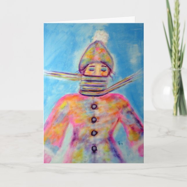 "Winter Wrapping" Art Holiday Greeting Card (Front)