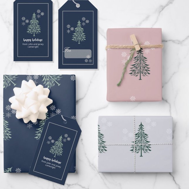 Winter Wrapping Paper Set – Evergreen Trees & Snow (Creator Uploaded)
