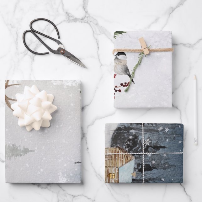 Winter Wrapping Paper Sheets (Front)