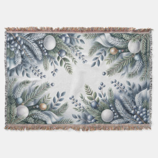 Winter Wreath Christmas Throw Blanket