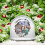 Winter Wreath Dog's Photo Christmas Snowglobe<br><div class="desc">Photo Snow Globe featuring your dog's favourite photo. Personalise it with his/her name and year. Change the text and personalise it as you prefer.</div>