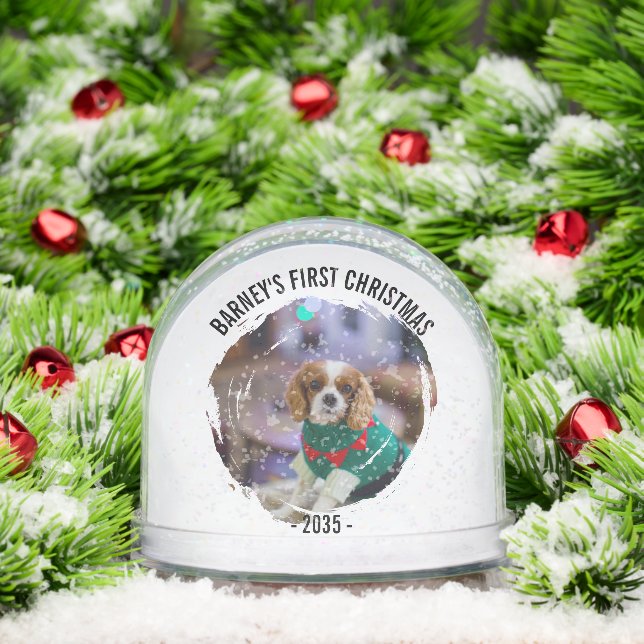 Winter Wreath Dog's Photo Christmas Snowglobe (Christmas)