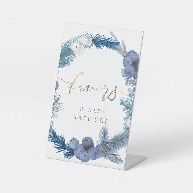 winter wreath favours pedestal sign (Front)