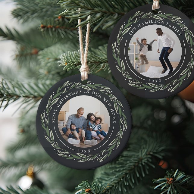 Winter Wreath | First Christmas in Our New Home Ceramic Tree Decoration (Creator Uploaded)