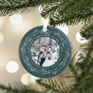Winter Wreath First Married Christmas Ornament