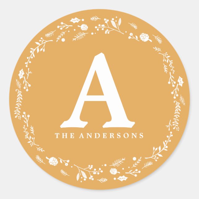 Winter Wreath Foliage CHEERS Christmas Sticker (Front)