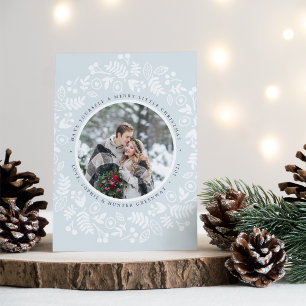 Winter Wreath Holiday Photo Card