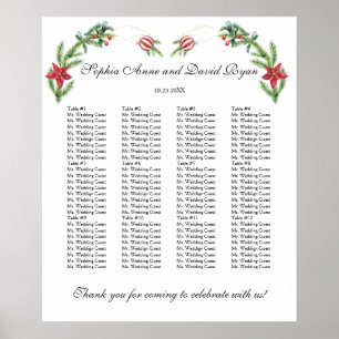 Winter Wreath Holidays Wedding Seating Chart
