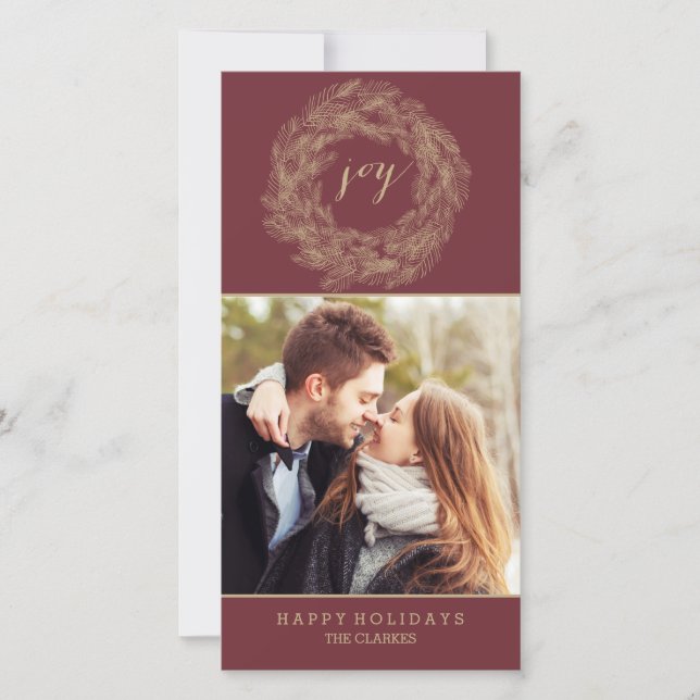 WINTER WREATH | JOY | STYLISH HOLIDAY CARD (Front)