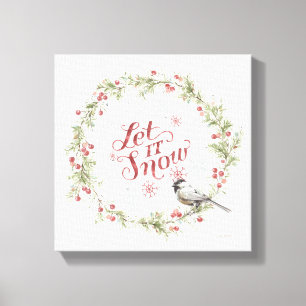 Winter Wreath - Let it Snow Canvas Print