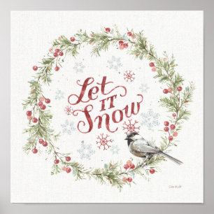 Winter Wreath - Let it Snow Poster