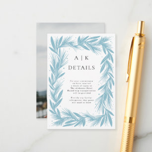 Winter Wreath Modern Wedding Details Enclosure Card