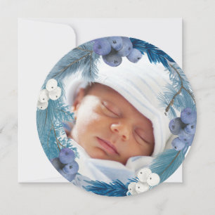 winter wreath new baby  Merry Christmas Holiday Card