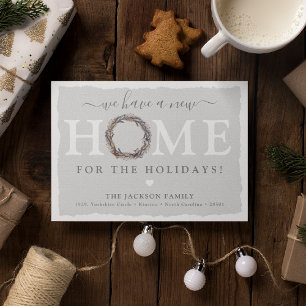 Winter Wreath New Home for the Holidays! Announcement Postcard