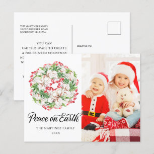 Winter Wreath Photo Christmas Holiday Postcard