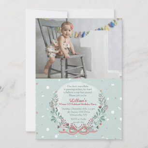 Winter Wreath Photo Invitation