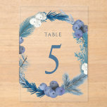winter wreath table number five sign<br><div class="desc">holidays table number</div>