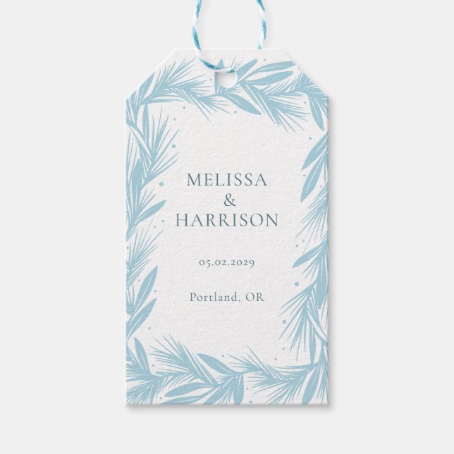 Winter Wreath Wedding Design Gift Tags (Front)