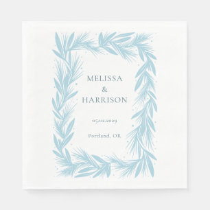 Winter Wreath Wedding Design Napkin