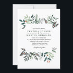 Winter Wreath Wedding Invitation<br><div class="desc">Winter Watercolor Wreath Christmas Holiday Wedding Invitation</div>