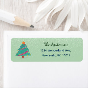 Winter Xmas Tree Pistachio Green Return Address