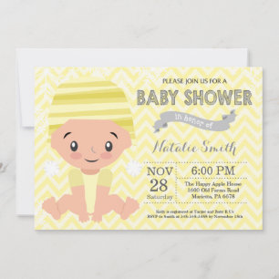Winter Yellow Baby Shower Invitation