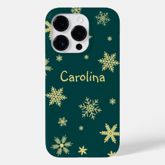 winter yellow teal pattern name Case-Mate iPhone 14 pro case