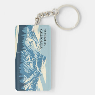 Winter Yosemite Valley: Retro National Park Key Ring